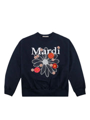 ●Mardi Mercredi●UNISEX SWEATSHIRT NEEDLEWORK_NAVY FUCHSIA MARDI MERCREDI Sweatshirt Flowermardi Needlework - Doinklab