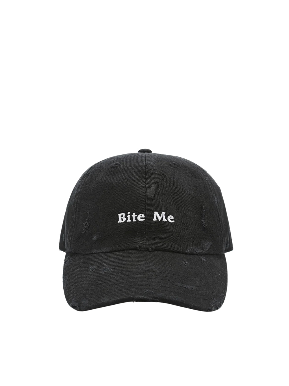 gambar-depan-Mark-Gong-BITE-ME-Distressed-Baseball-Cap-Black