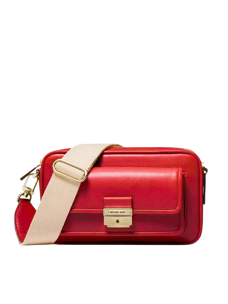 gambar-depan-Michael-Kors-Bradshaw-Medium-Pocket-Camera-Bag-Leather-Crossbody-Crimson