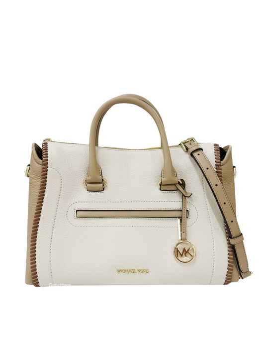 gambar-depan-Michael-Kors-Carine-Large-Top-Zip-Satchel-Crossbody-Light-Cream-Multi-Leather