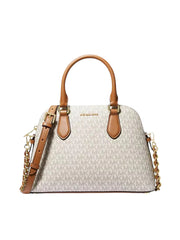 gambar-depan-Michael-Kors-Veronica-Medium-Logo-Dome-Satchel-Vanilla