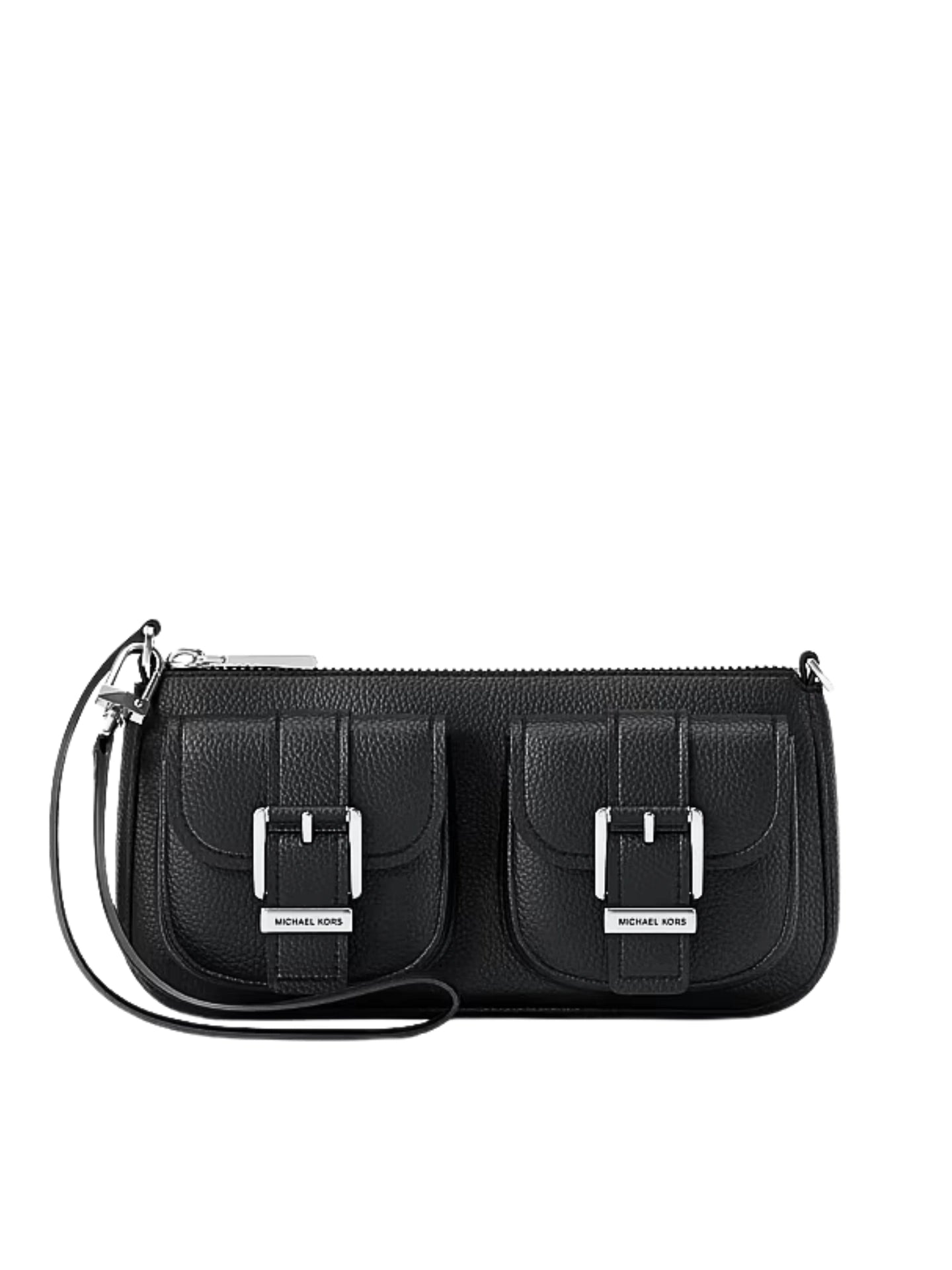 gambar-depan-Michael-Kors-Zoe-Small-Pebbled-Leather-Pochette-Black
