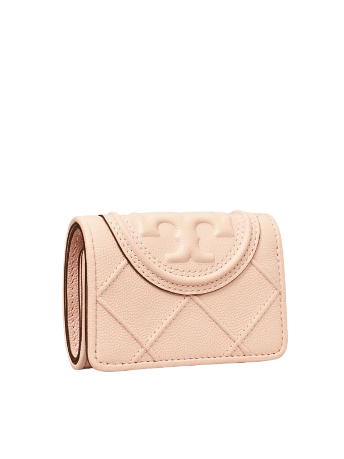 gambar-depan-Tory-Burch-Fleming-Soft-Polished-Grain-Small-Flap-Wallet-Pink-Dawn