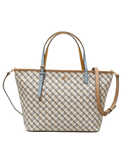 gambar-depan-Tory-Burch-Geo-Logo-Colorblock-Mini-Zip-Tote-Hazelnut-Logo-Allover