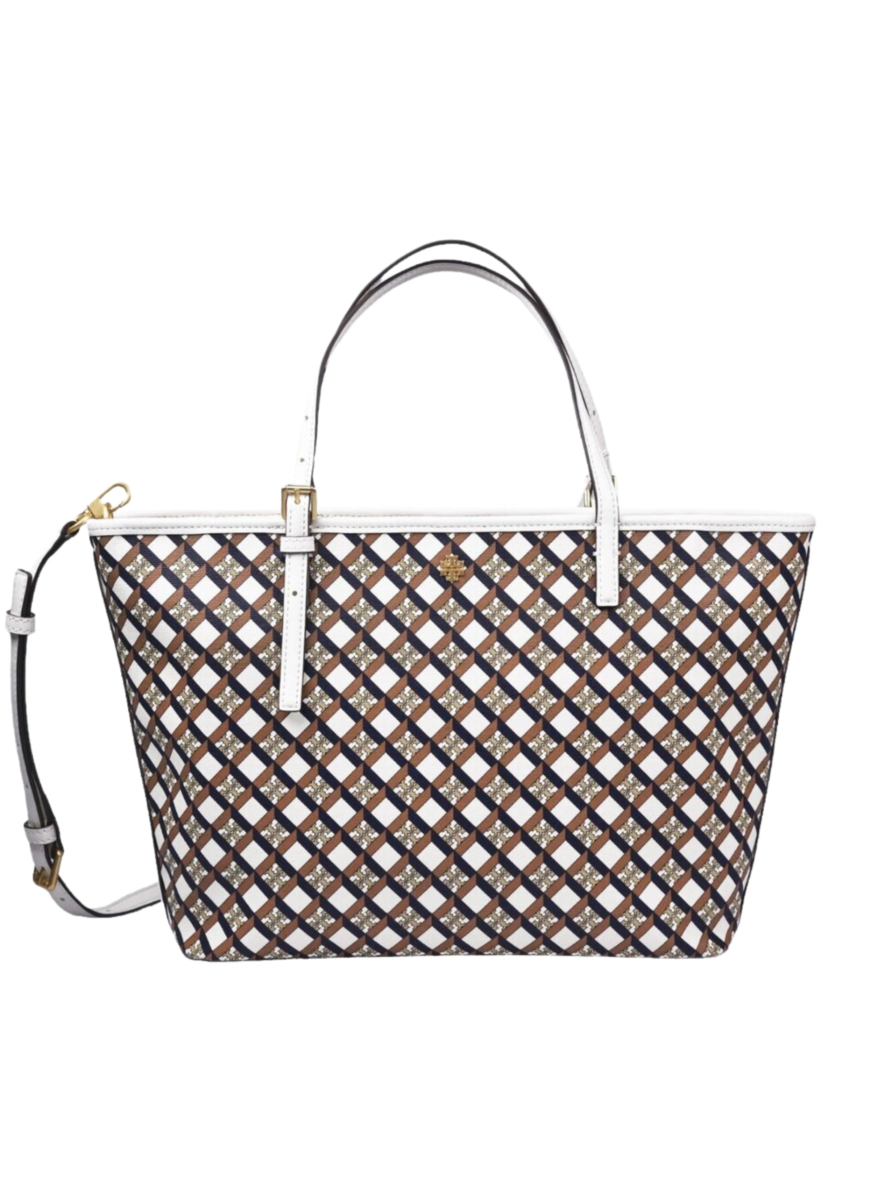 TORY BURCH 143703 292 GEO LOGO MINI TOP ZIP トート(新品) TORY BURCH 143703 292 GEO LOGO MINI TOP ZIP トート(新品