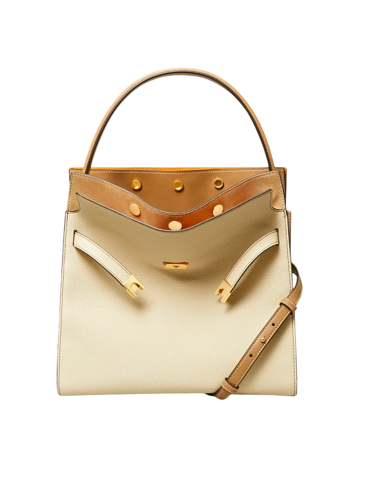 Tory Burch Lee Radziwill Pebbled Double Bag New Moon