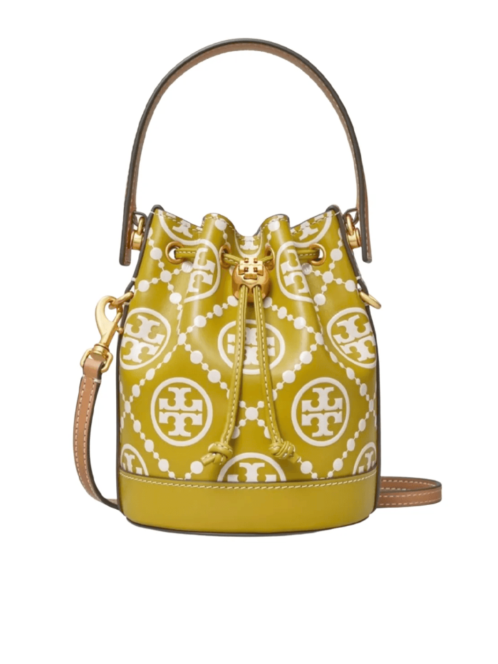 Mini T Monogram Contrast Embossed Bucket Bag: Women's Handbags