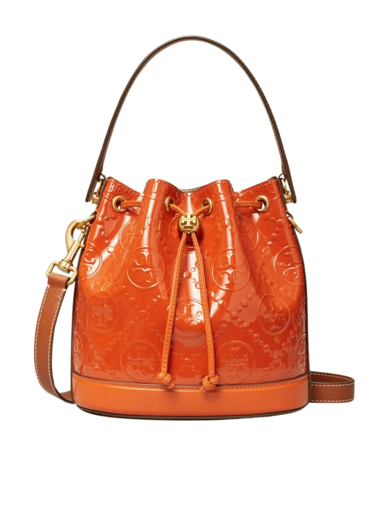 gambar-depan-Tory-Burch-T-Monogram-Patent-Embossed-Bucket-Bag-Spring-Spice