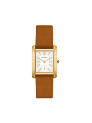 gambar-depan-Tory -Burch-Eleanor-Leather-Strap /Gold-Tone- Stainless- Steel -Watch -Luggage