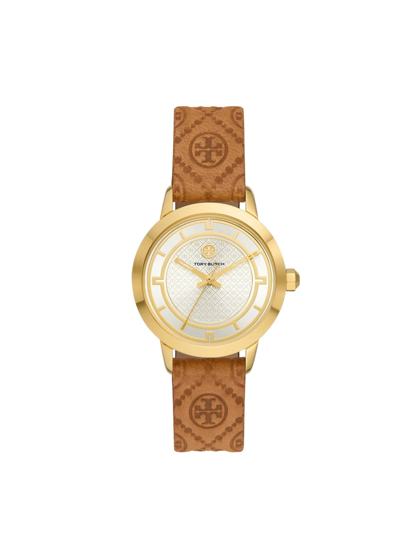 gambar-depan-Toy-Burch-Goldtone-Stainless-Steel-_-Monogram-Leather-Strap-WatchWEBP