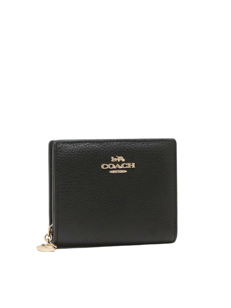 Black leather top coach wallet