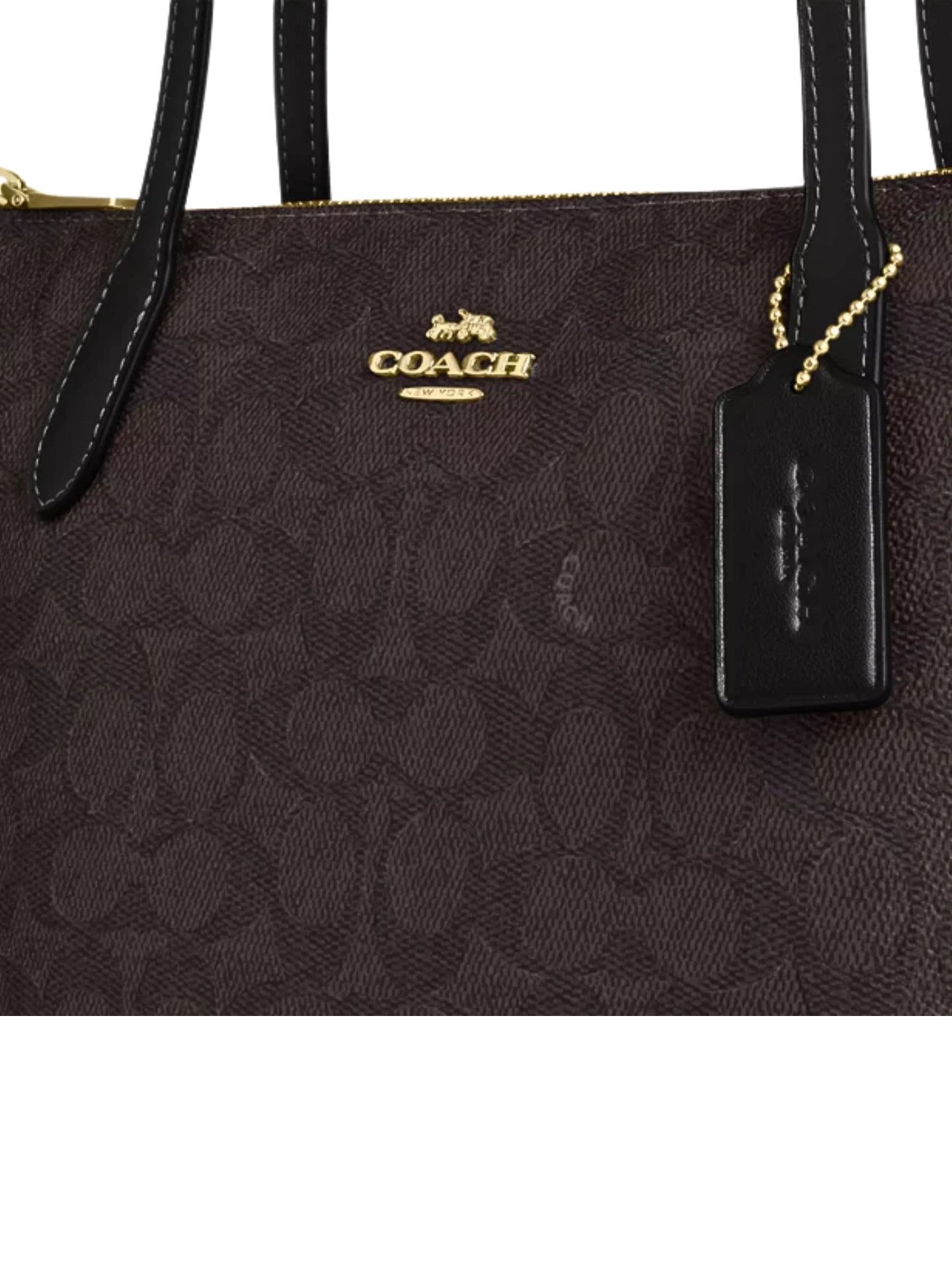 gambar-detail-Coach-Fiona-Zip-Tote-Bag-In-Signature-Canvas-Walnut-Black
