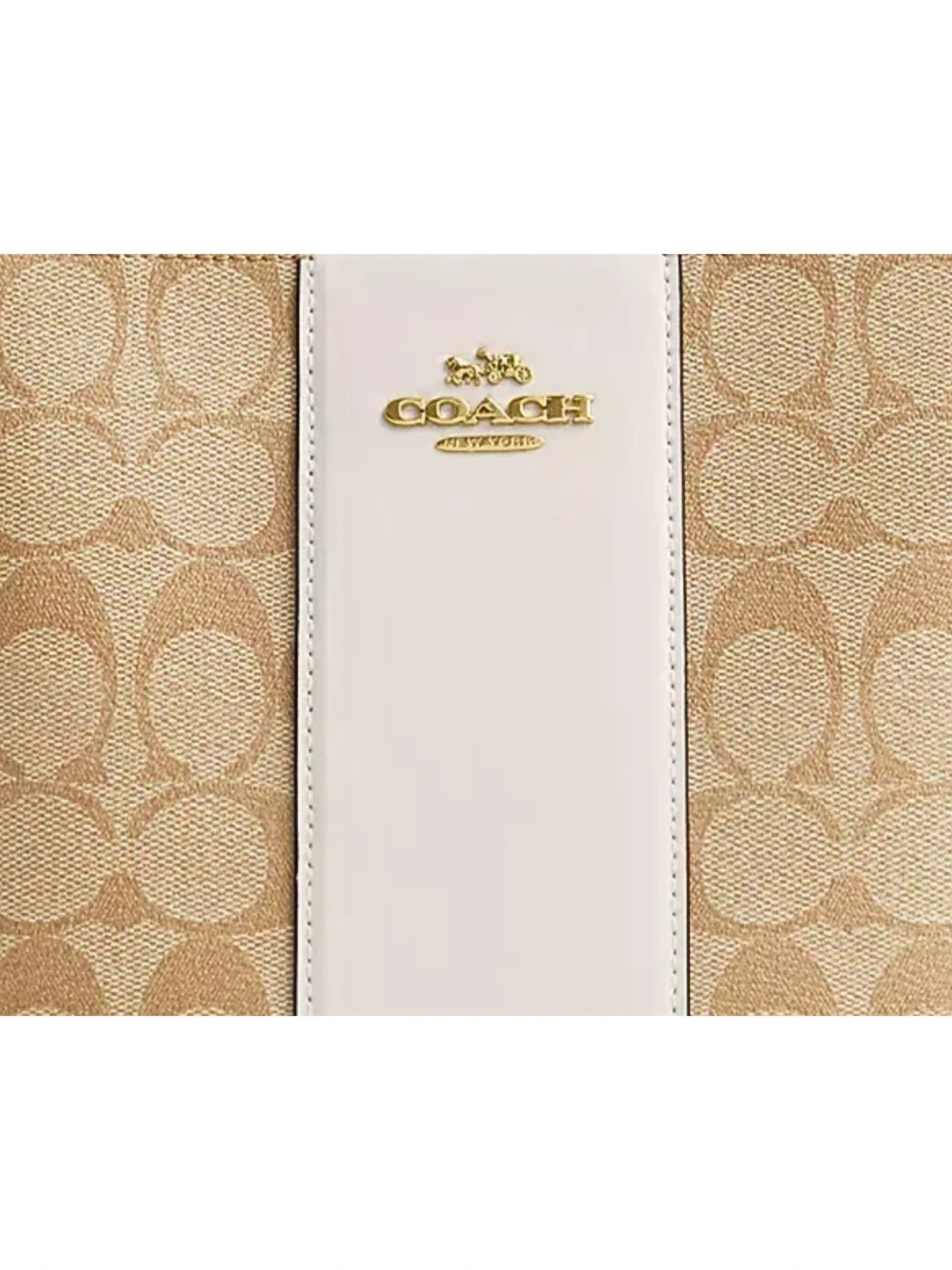 gambar-detail-Coach-Mini-Rowan-File-Bag-In-Signature-Canvas-With-Stripe-Light-Khaki-Chalk-Saddle