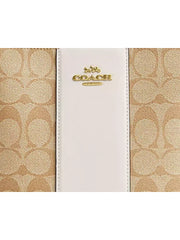 gambar-detail-Coach-Mini-Rowan-File-Bag-In-Signature-Canvas-With-Stripe-Light-Khaki-Chalk-Saddle