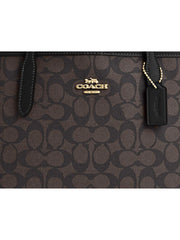 gambar-detail-Coach-Small-City-Tote-Bag-In-Signature-Canvas-Walnut-Black
