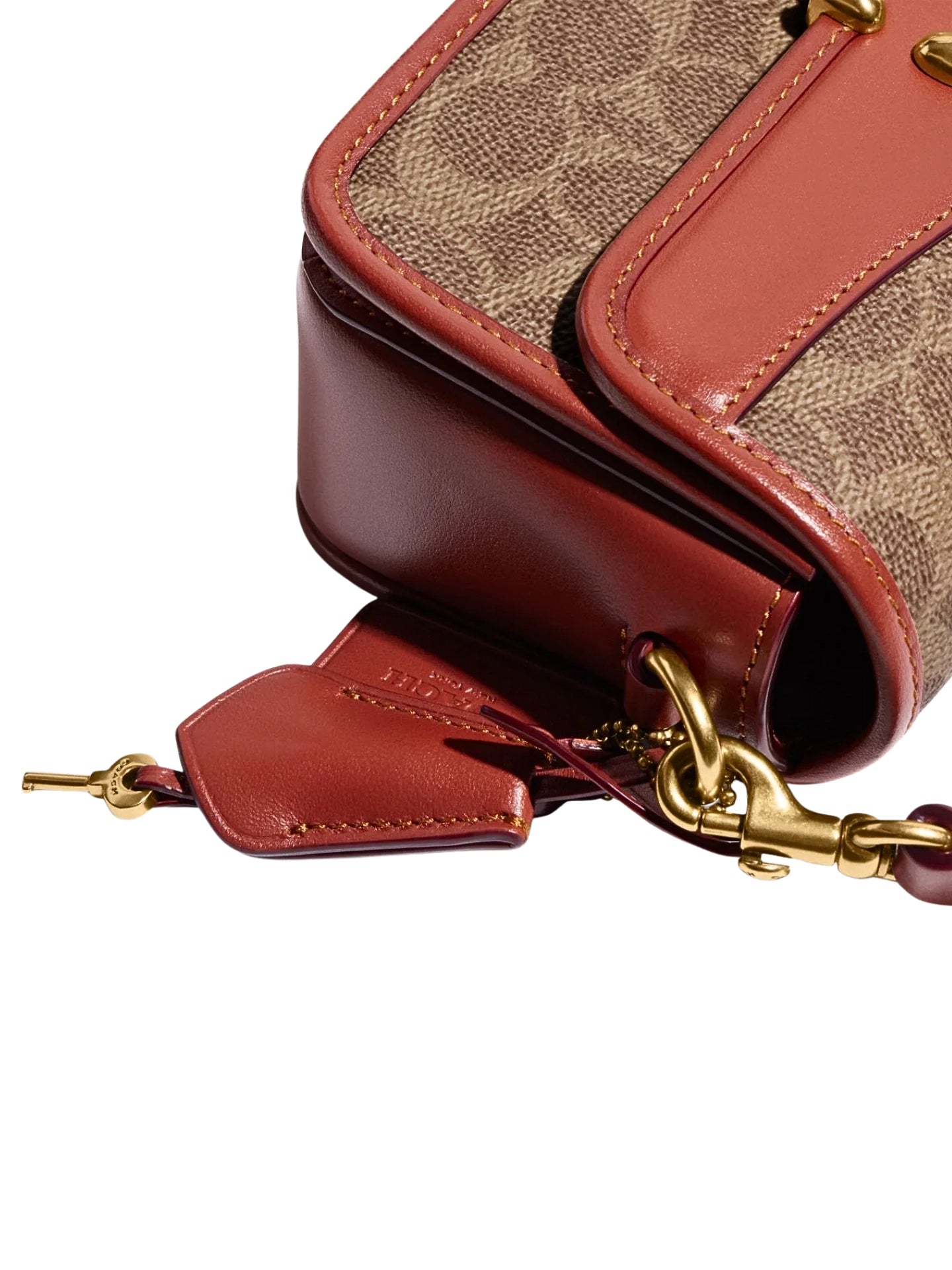gambar-detail-Coach-Studio-Baguette-Bag-In-Signature-Canvas-Tan-Rust