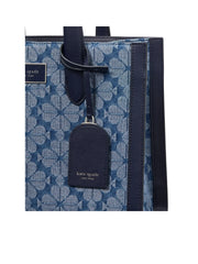 Kate Spade Flower Jacquard Denim Manhattan Small Tote Parisian Navy