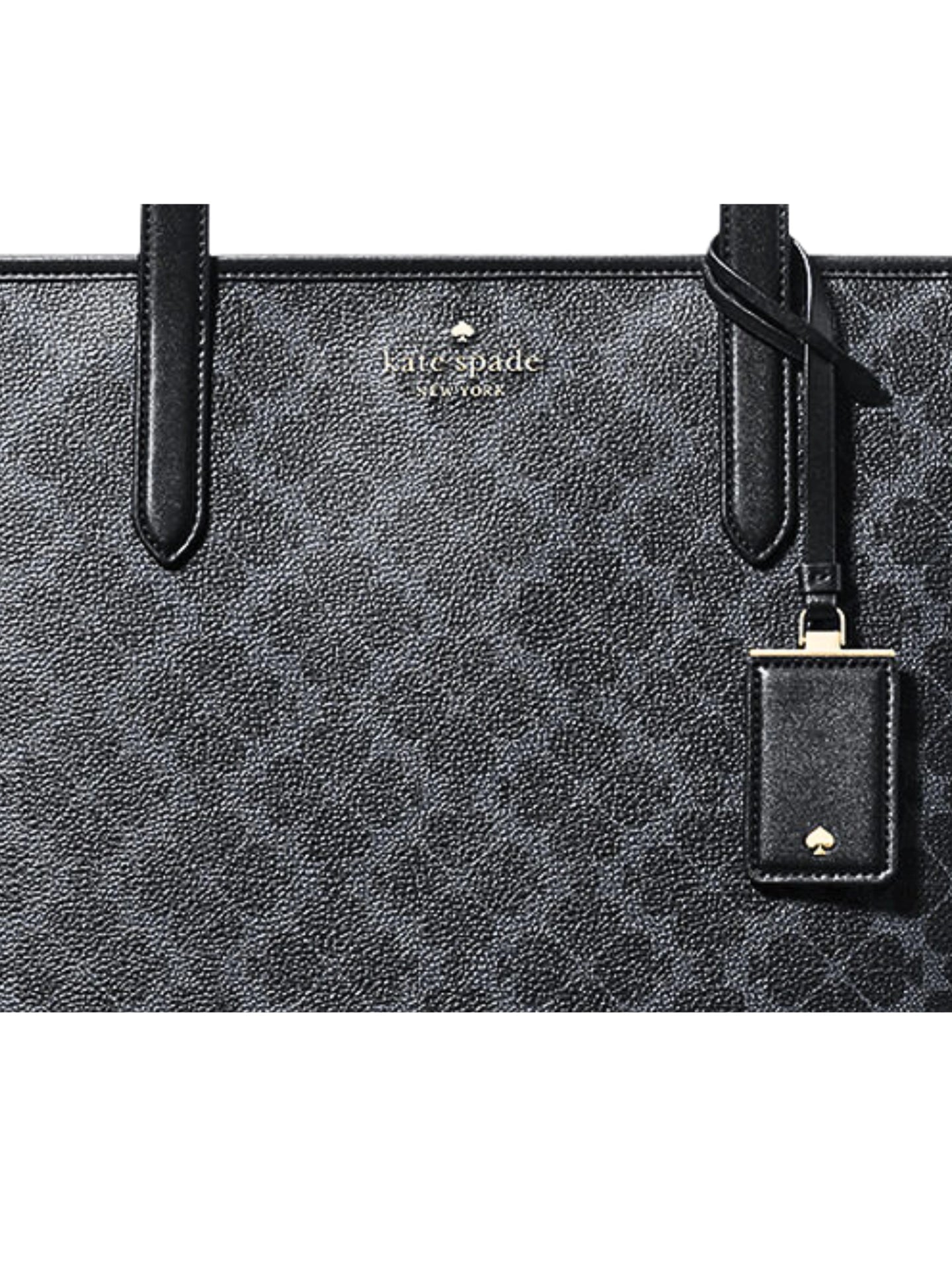 gambar-detail-Kate-Spade-Flower-PVC-Tote-Black