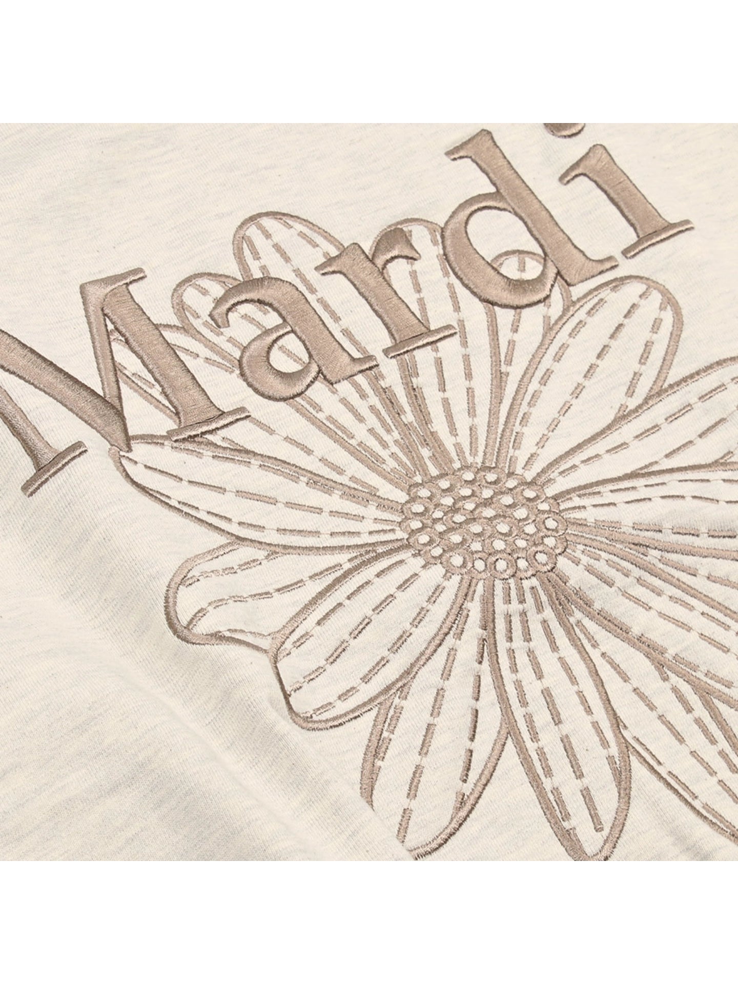 Mardi Mercredi Sweatshirt Flowermardi Needlework Oatmeal Taupe
