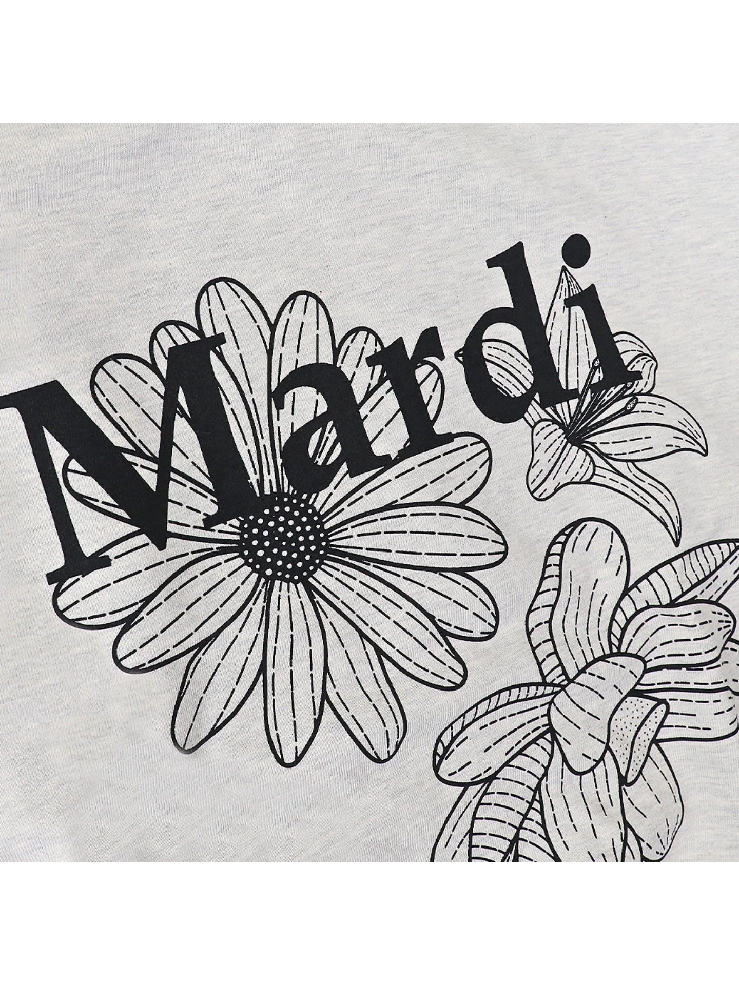 gambar-detail-Mardi-Mercredi-Sweatshirt-Triple-Flower-Oatmeal-Black
