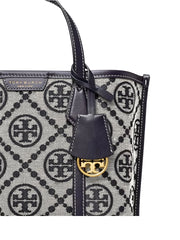 Tory Burch Perry T Monogram Small Triple-Compartment Tote Bag Tory Navy