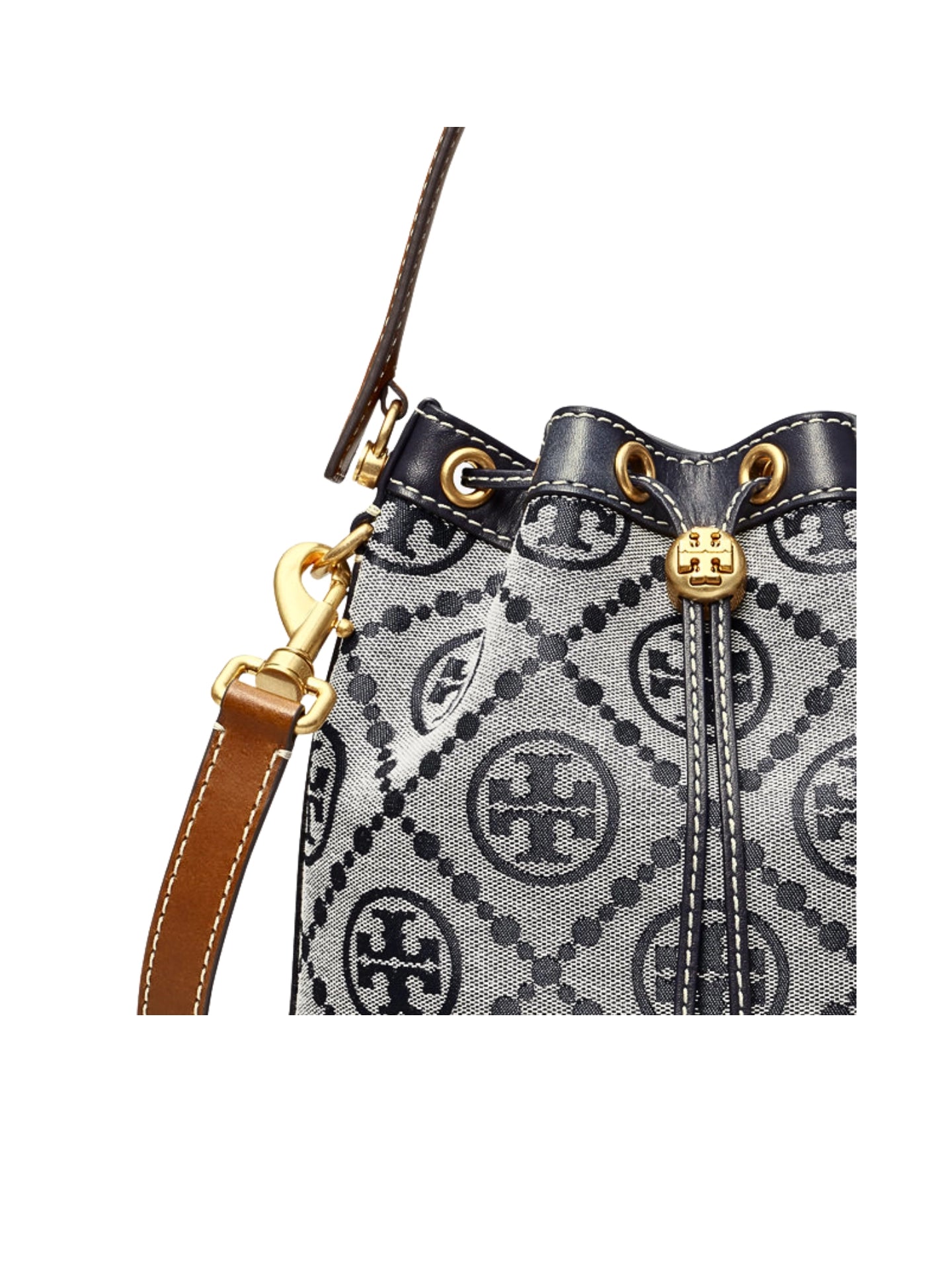 gambar-detail-Tory-Burch-T-Monogram-Jacquard-Bucket-Bag-Tory-Navy