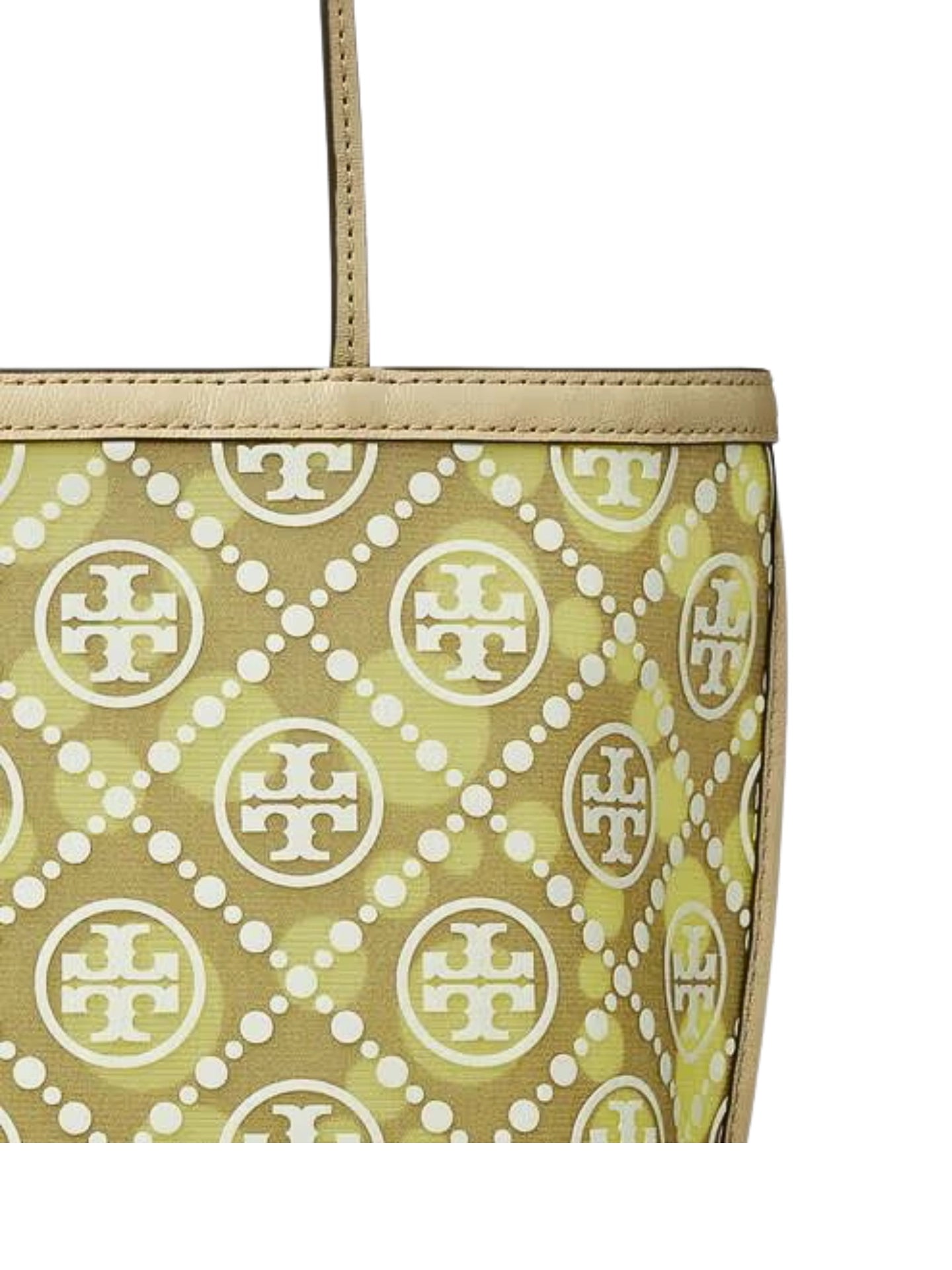 gambar-detail-Tory-Burch-T-Monogram-Mesh-Dot-Tote-Bag-Neutral-Honeydew