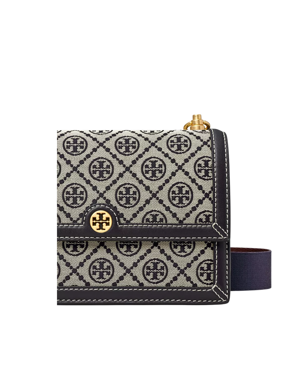 gambar-detail-Tory-Burch-T-Monogram-Small-Jacquard-Shoulder-Bag-Tory-Navy