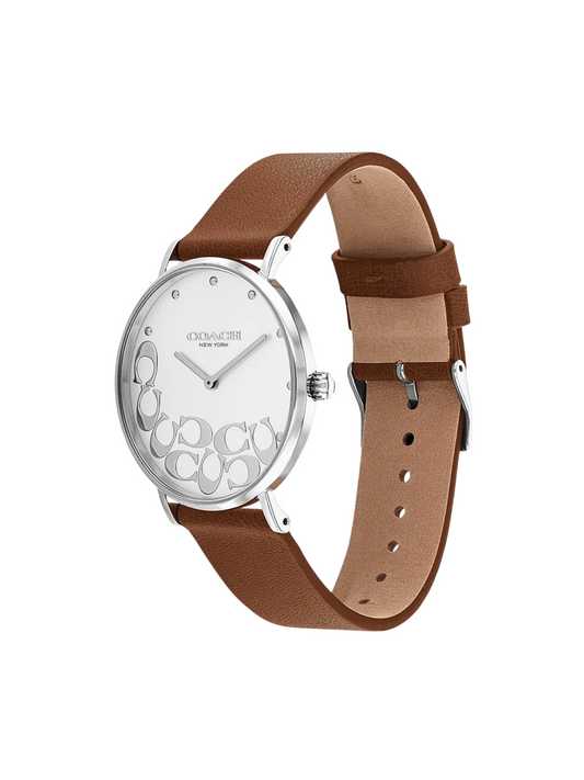 gambar-samping-Coach-14503803-Perry-Brown-Leather-Silver-White-Dial-Women-s-Watch