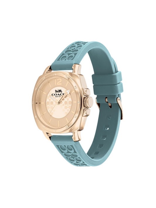 gambar-samping-Coach-14503979-Signature-Embossed-Boyfriend-Rubber-Strap-Gold-Blue