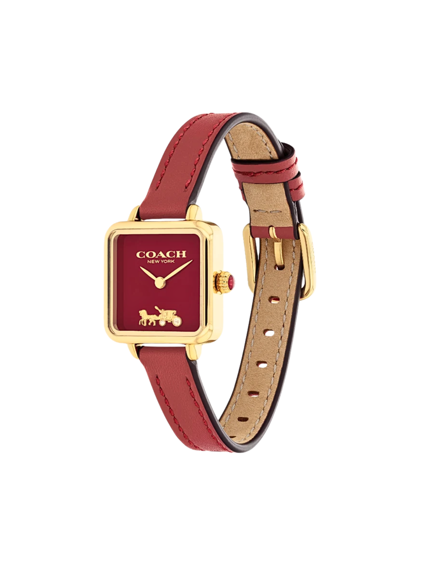 gambar-samping-Coach-14504226-Cass-Ladies-Dial-Leather-Strap-Red