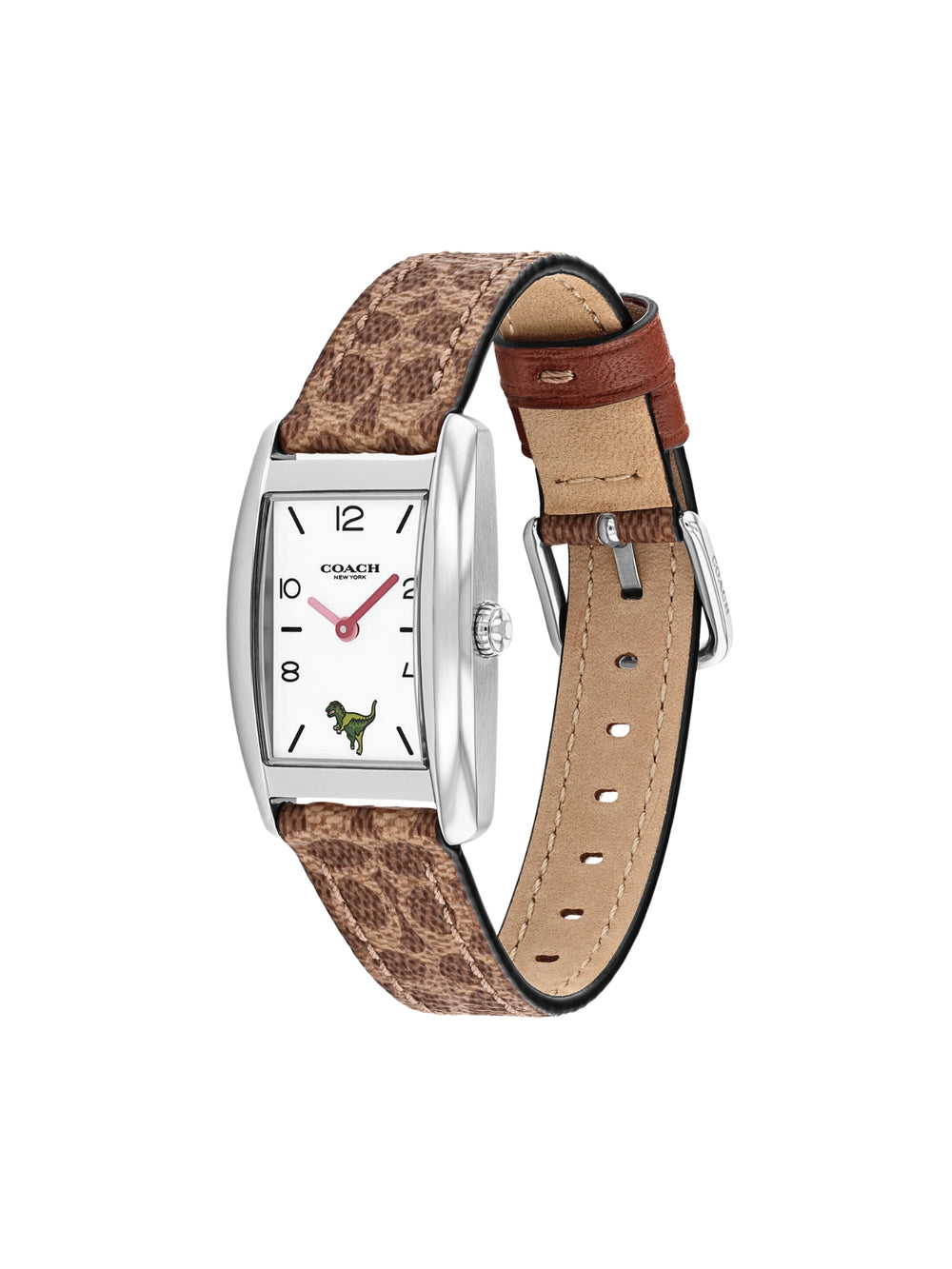 gambar-samping-Coach-Reese-Quartz-Watch-24mm-Khaki-With-Interchangeable-Pink-Striped-Leather-Strap