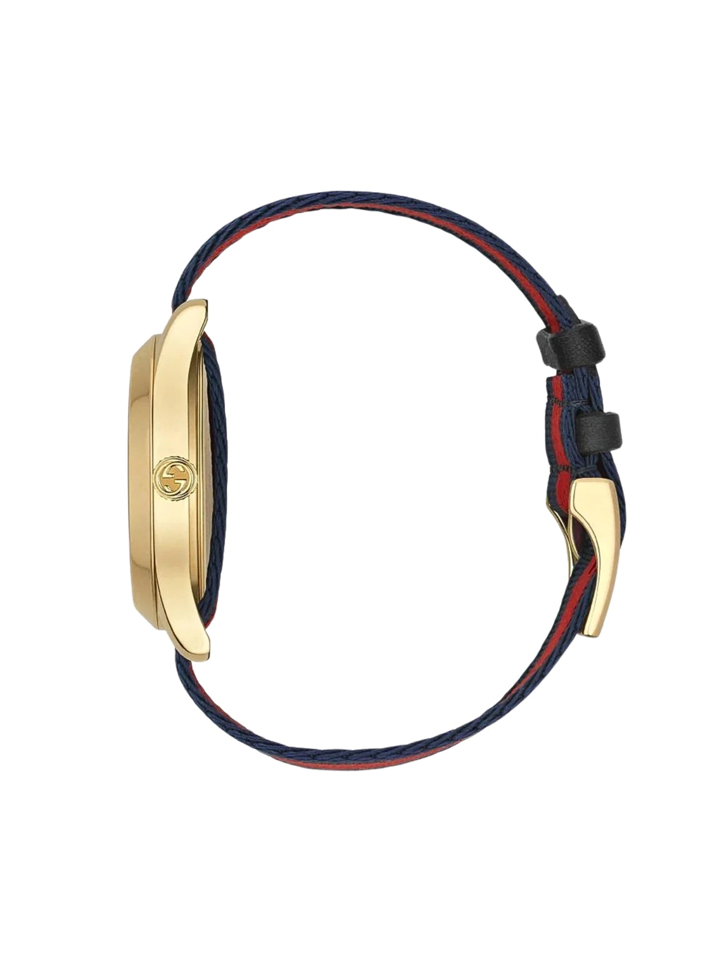 gambar-samping-Gucci-G-Timeless-Bee-Red-_-Blue-Dial-Red-Two-Tone-Nylon-Strap-Watch