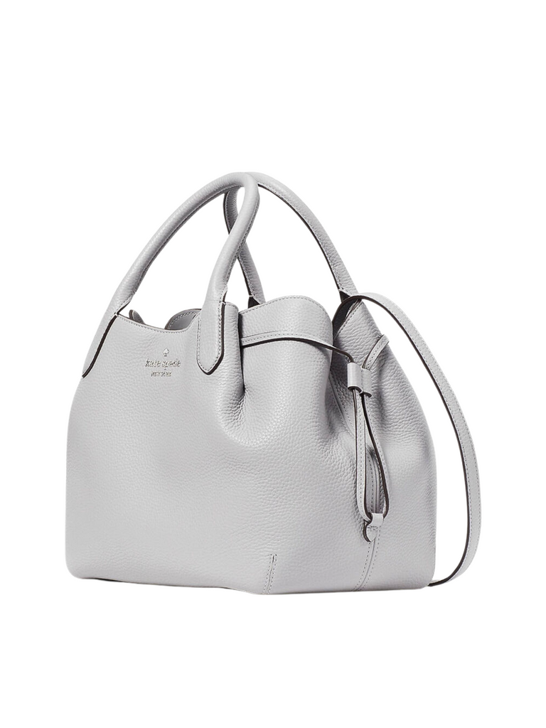 gambar-samping-Kate-Spade-Dumpling-Pebbled-Leather-Large-Triple-Compartment-Satchel-Mountain-Grey