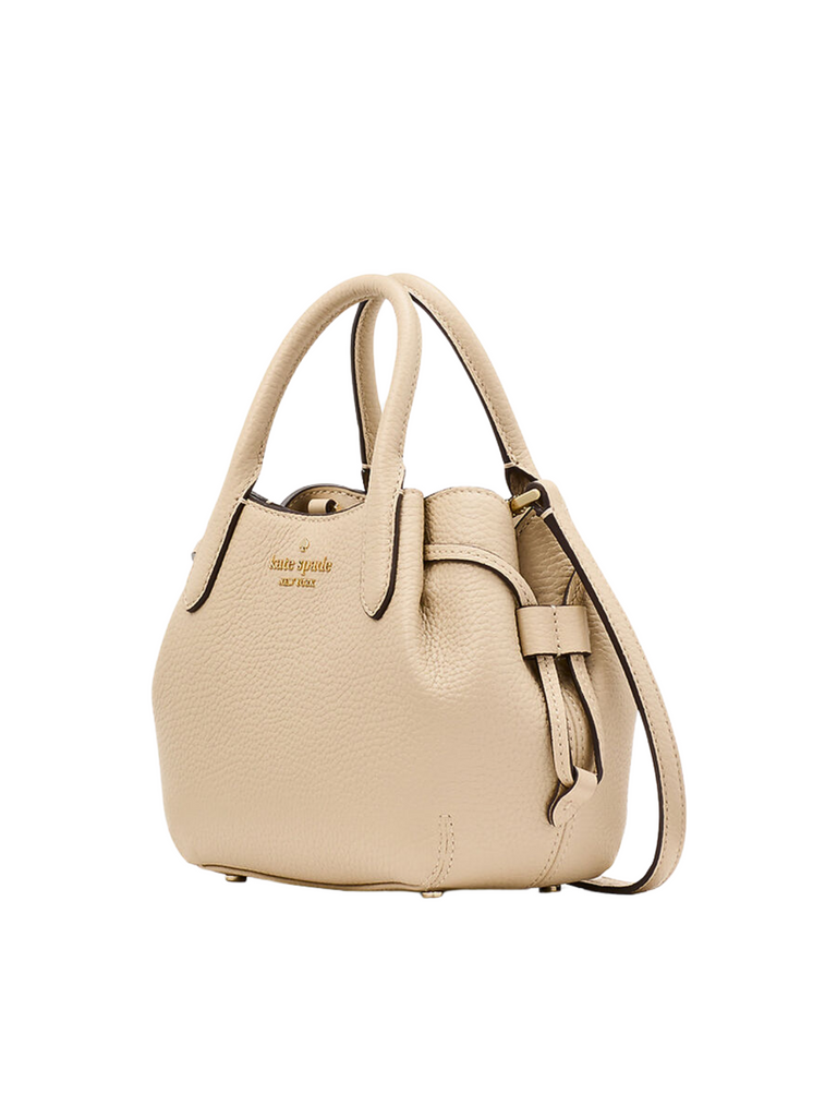 gambar-samping-Kate-Spade-Dumpling-Pebbled-Leather-Mini-Triple-Compartment-Satchel-Light-Sand