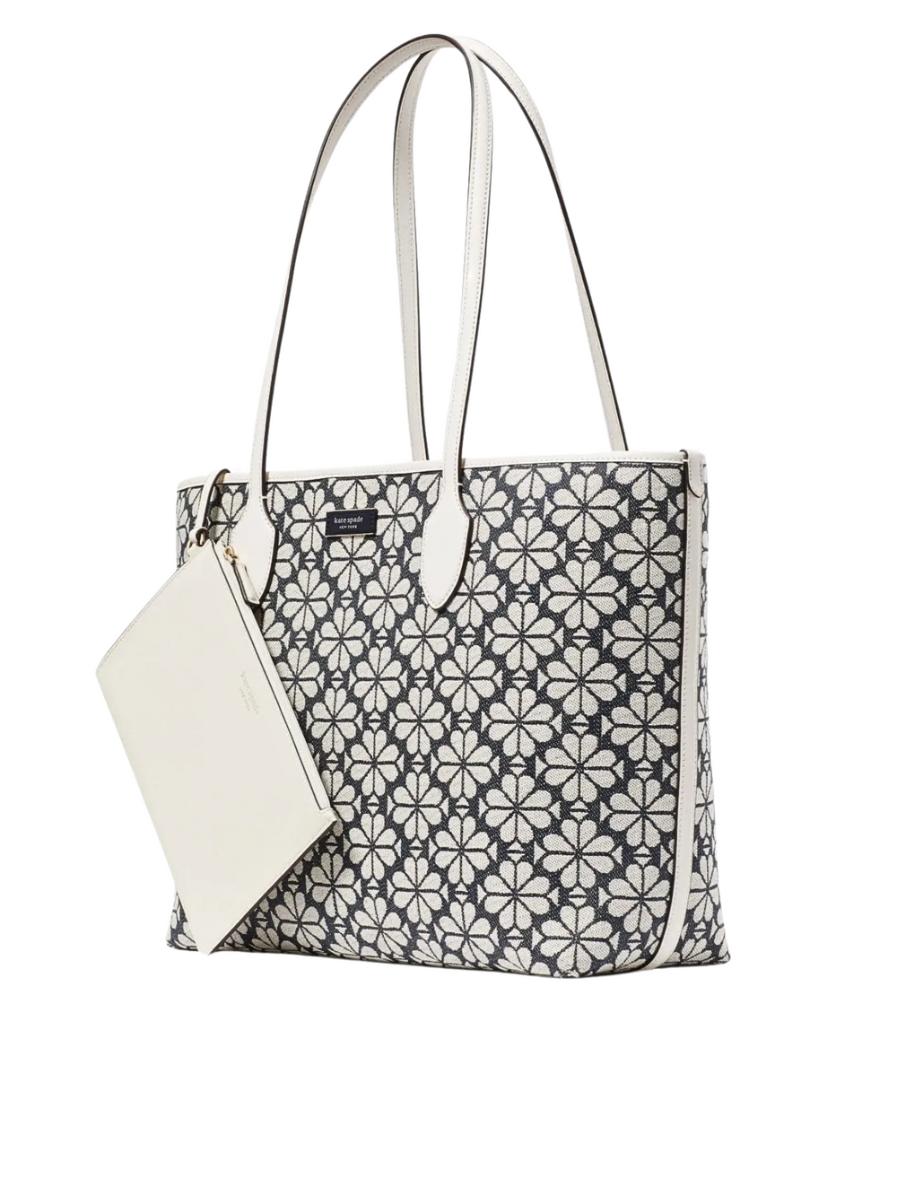 gambar-samping-Kate-Spade-Flower-Jacquard-Bleecker-Large-Tote-Charcoal-Grey-Multi