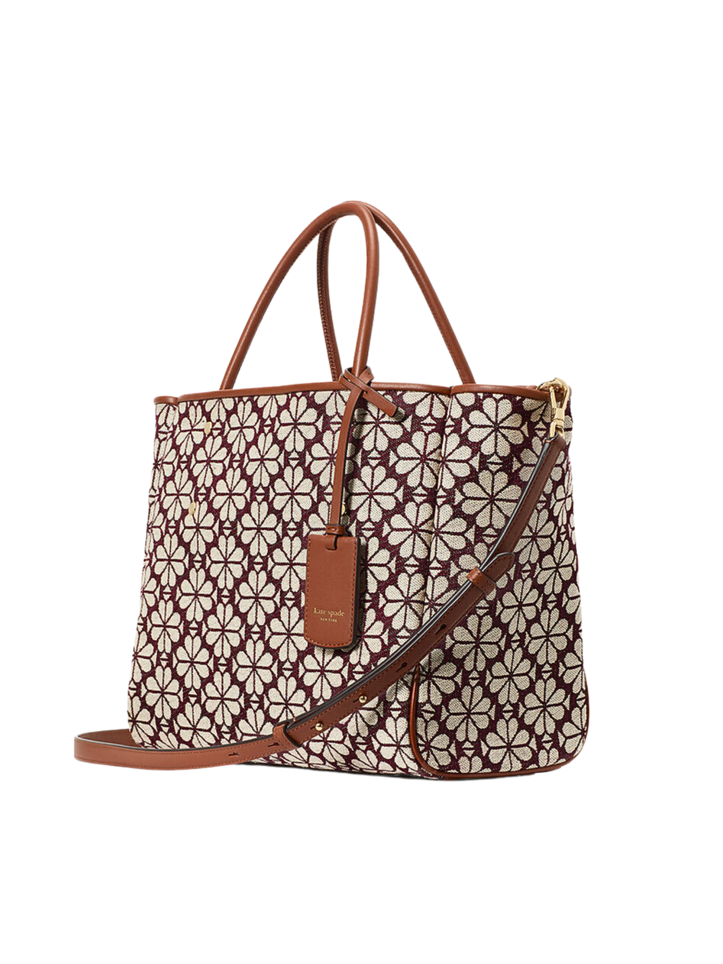 gambar-samping-Kate-Spade-Flower-Jacquard-Medium-Everything-Tote-Bag-Burgundy-Multi