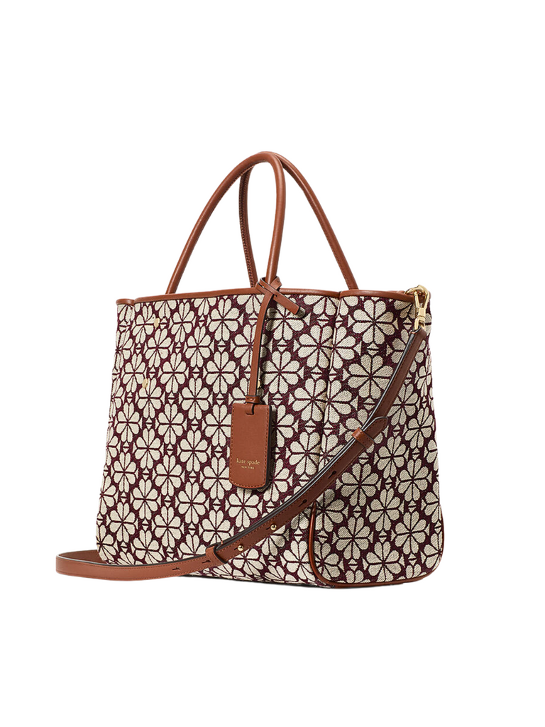 gambar-samping-Kate-Spade-Flower-Jacquard-Medium-Everything-Tote-Bag-Burgundy-Multi