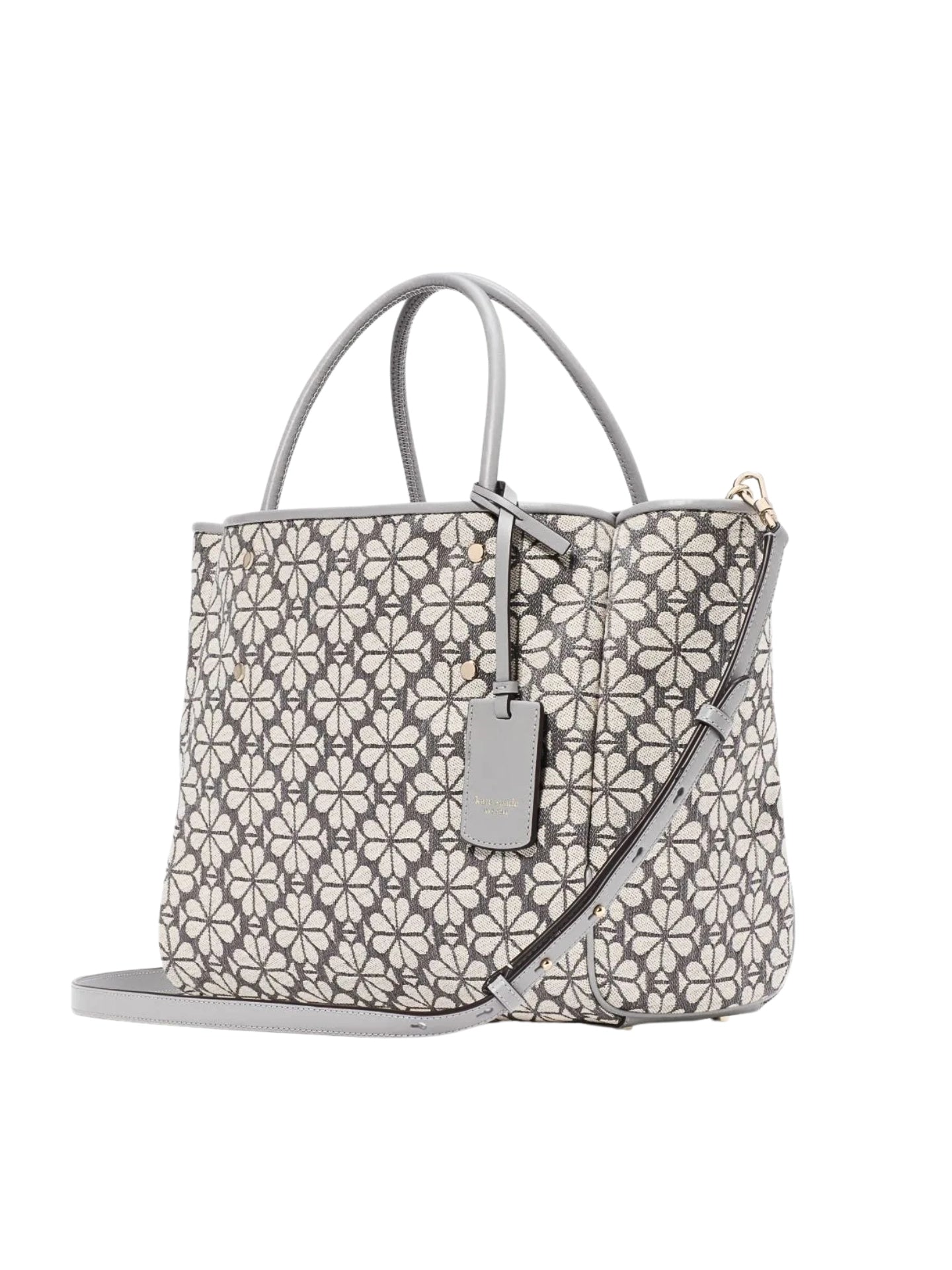 gambar-samping-Kate-Spade-Flower-Jacquard-Medium-Everything-Tote-Bag-Grey-Multi