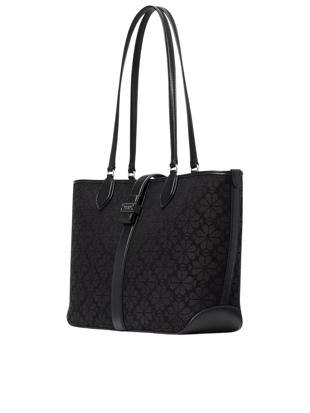 gambar-samping-Kate-Spade-Flower-Jacquard-Medium-Open-Tote-Black-Multi