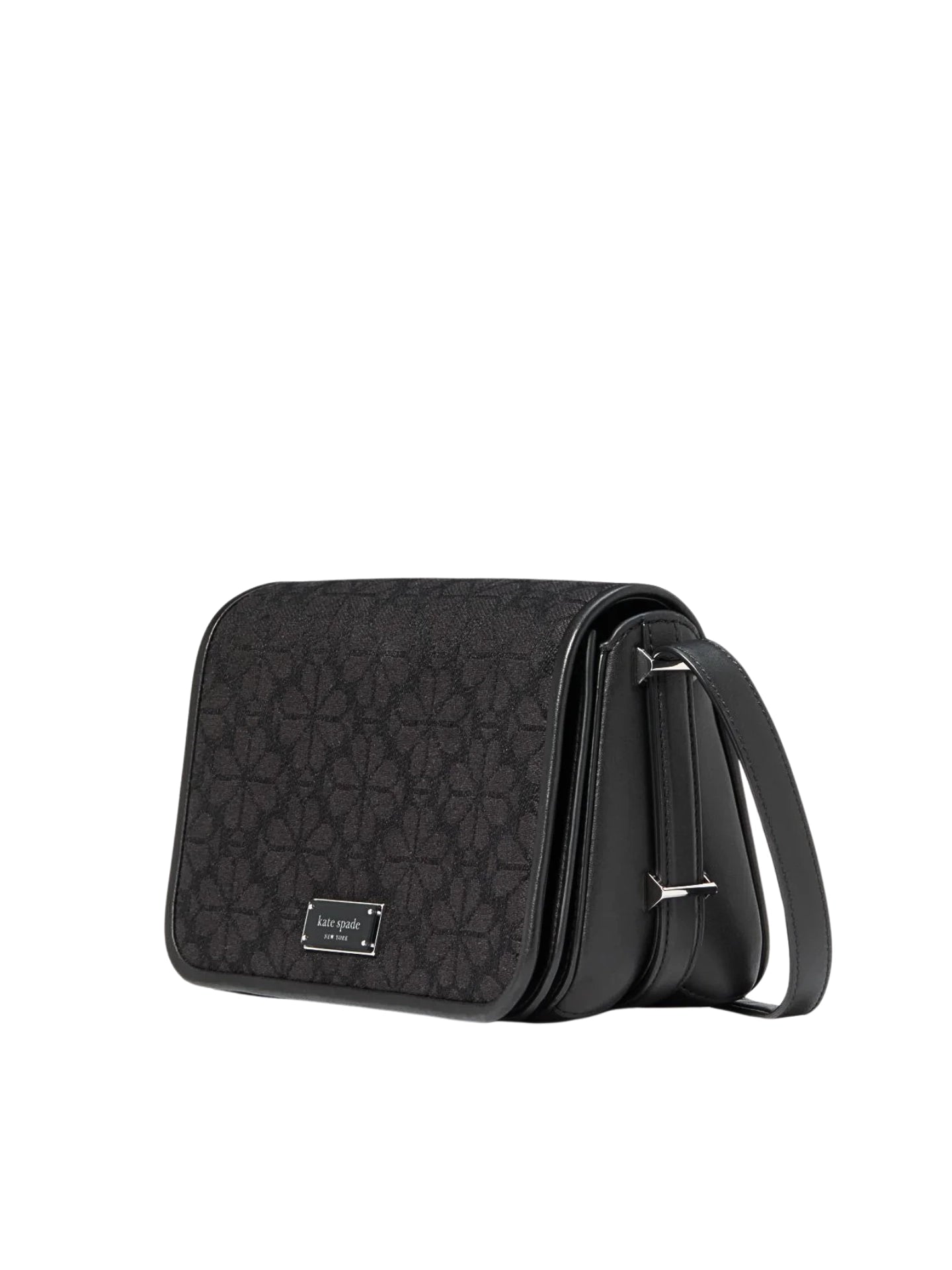 gambar-samping-Kate-Spade-Flower-Jacquard-Small-Flap-Crossbody-Bag-Black