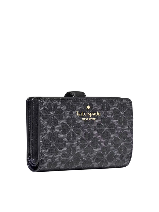 gambar-samping-Kate-Spade-Flower-Medium-Compact-Bifold-Wallet-Black