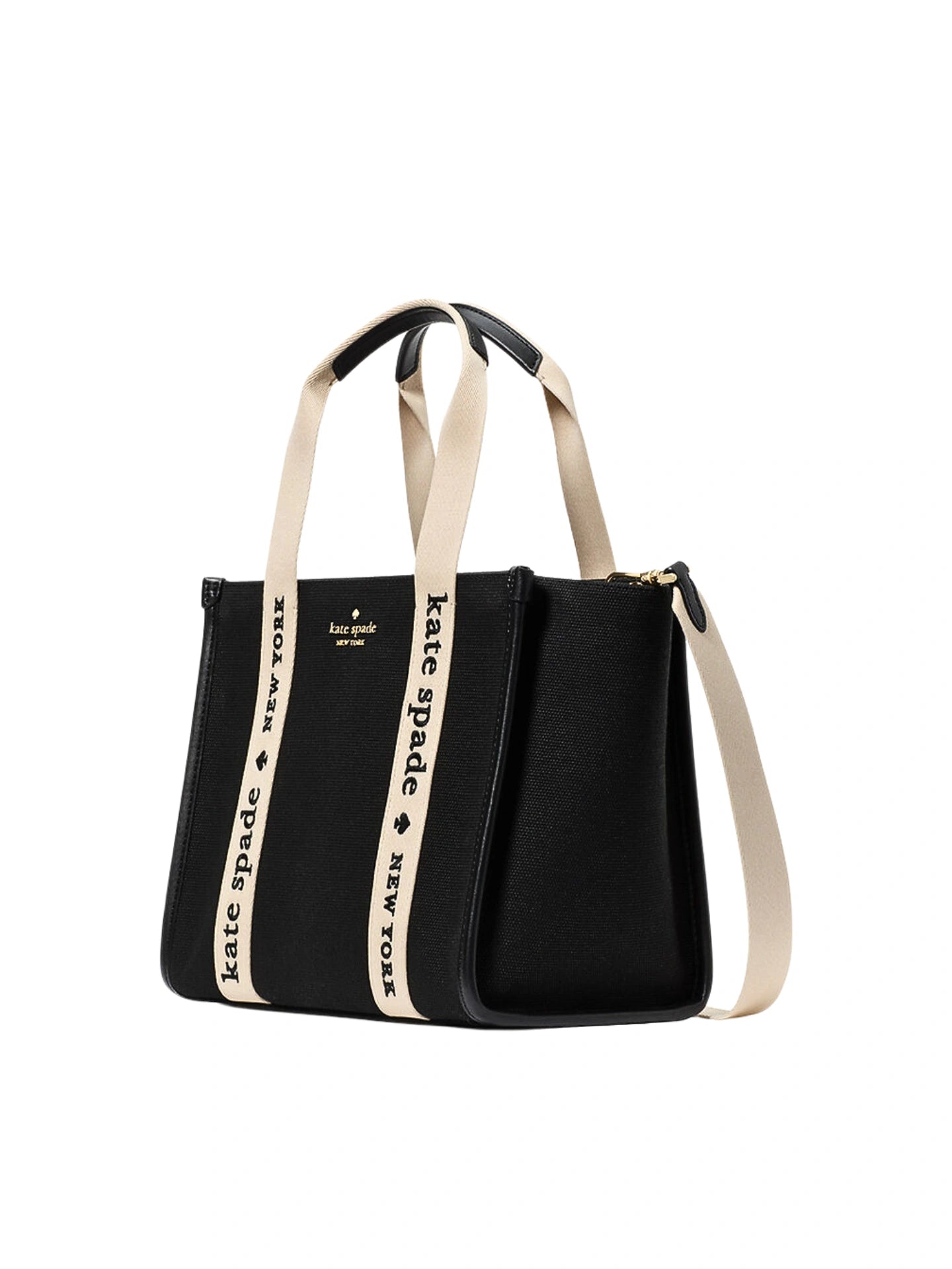 gambar-samping-Kate-Spade-Kip-Canvas-Small-Tote-Bag-Black