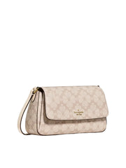 gambar-samping-Kate-Spade-Sutton-Spade-Flower-Mini-Flap-Crossbody-Dark-Beige-Moon-Dust