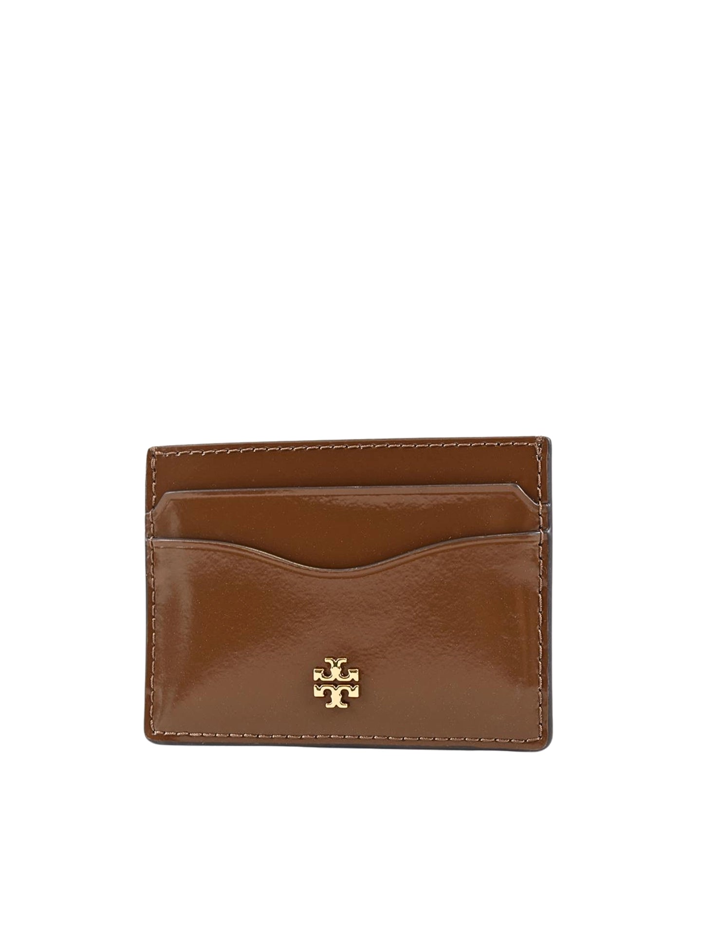 gambar-samping-Tory-Burch-Emerson-Black-Patent-Leather-Card-Case-Wallet-Rich-Walnut