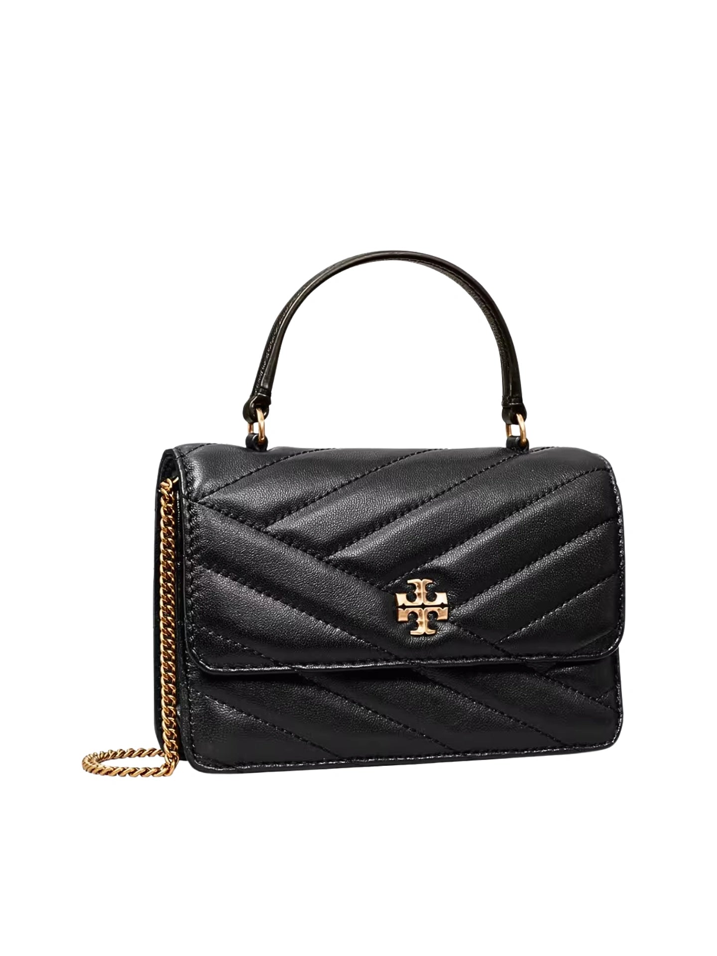 gambar-samping-Tory-Burch-Kira-Chevron-Mini-Top-Handle-Chain-Wallet-Black