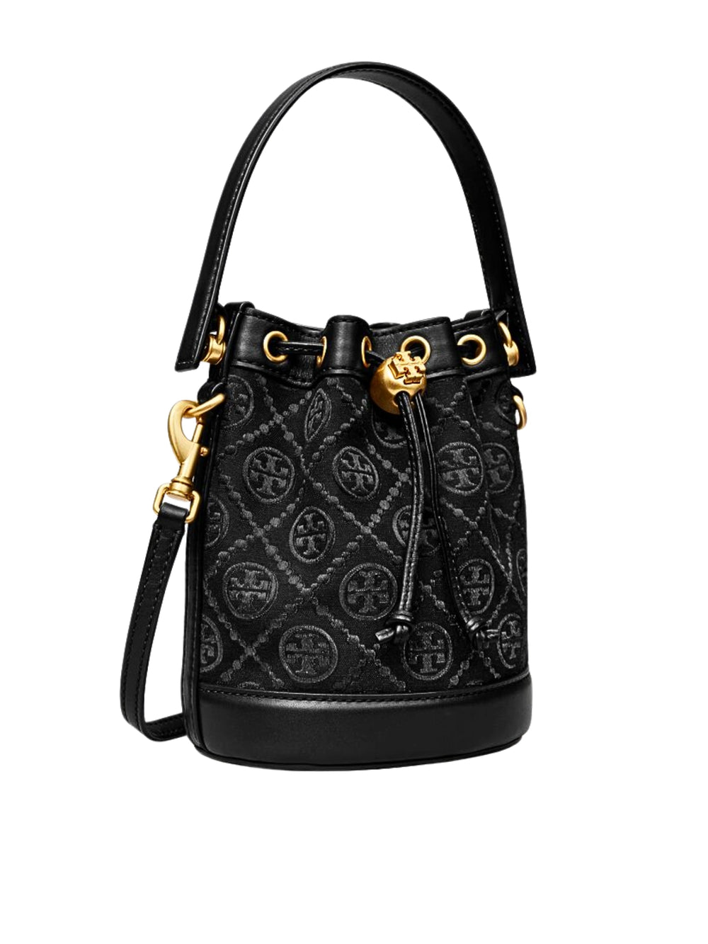 gambar-samping-Tory-Burch-Mini-T-Monogram-Bucket-Bag-Black