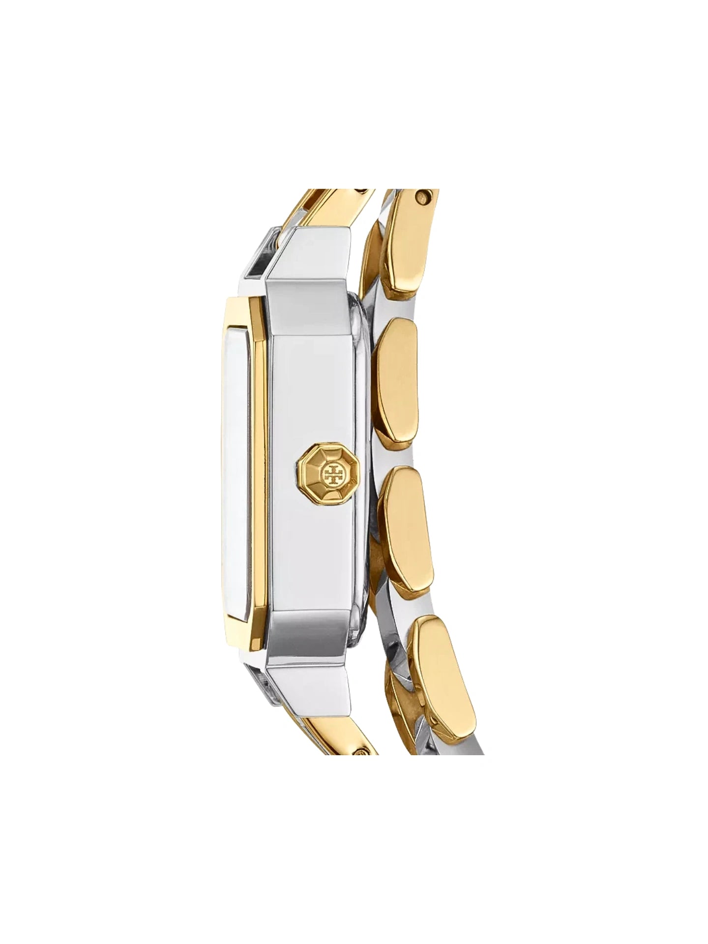 gambar-samping-Tory-Burch-Robinson-Mini-Watch-Double-Wrap-Two-Tone-Gold-Silver