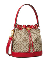 gambar-samping-Tory-Burch-T-Monogram-Jacquard-Bucket-Bag-Hazelnut-Tory-Red
