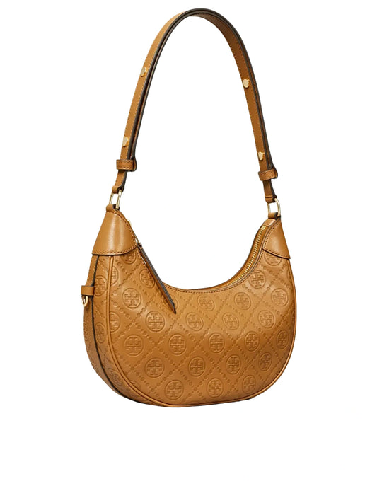 gambar-samping-Tory-Burch-T-Monogram-Leather-Crescent-Bag-Tan